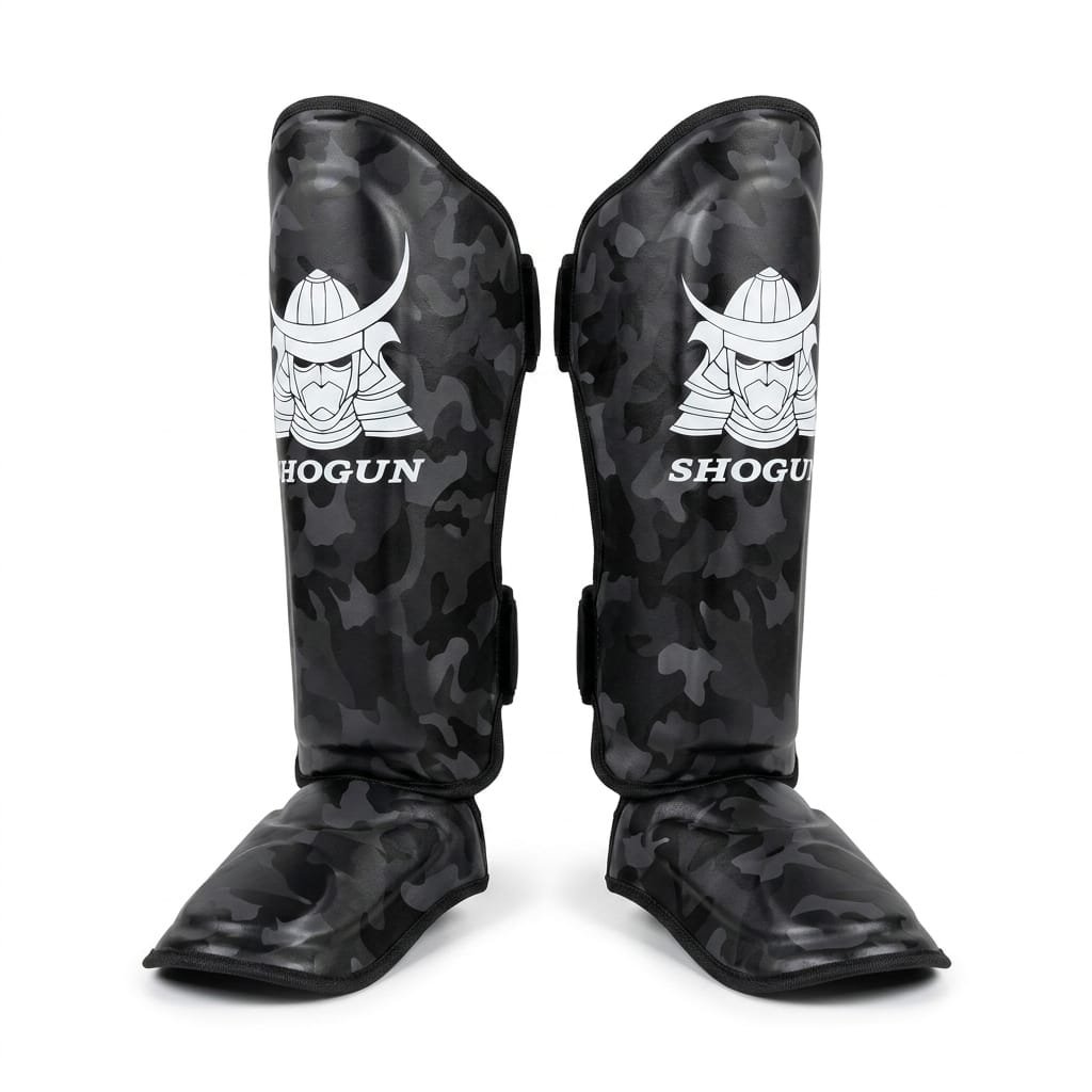 Low Kick Shogun  , tibia y empeine para deportes de contacto NEGRO CAMUFLADO!