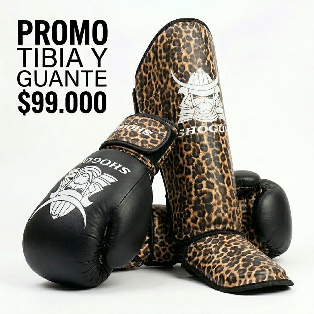guante + tibia para kick boxing oferta especial!! por tiempo limitado.